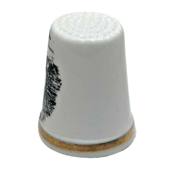Vintage Wales Coal Miner Fine Bone China Souvenir Collectors Thimble - Picture 2 of 5